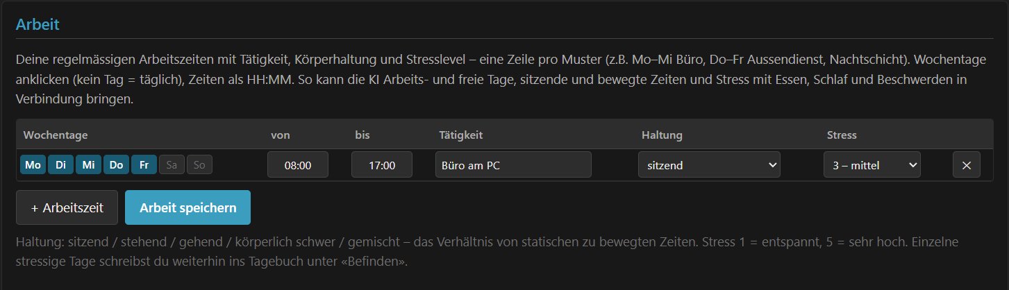 Konto: Karte Arbeit mit einer Beispielzeile